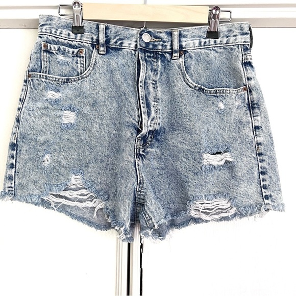 Pacsun Ultra High Rise Vintage Short in Acid Wash Distressed Size 30 Retro Beach - Picture 1 of 12
